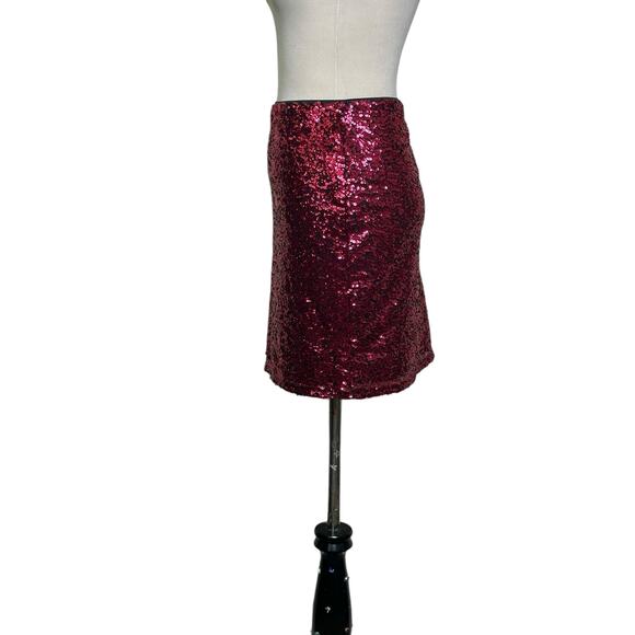 H&M Divided fuchsia sequin pull on mini skirt size Small - Picture 9 of 13